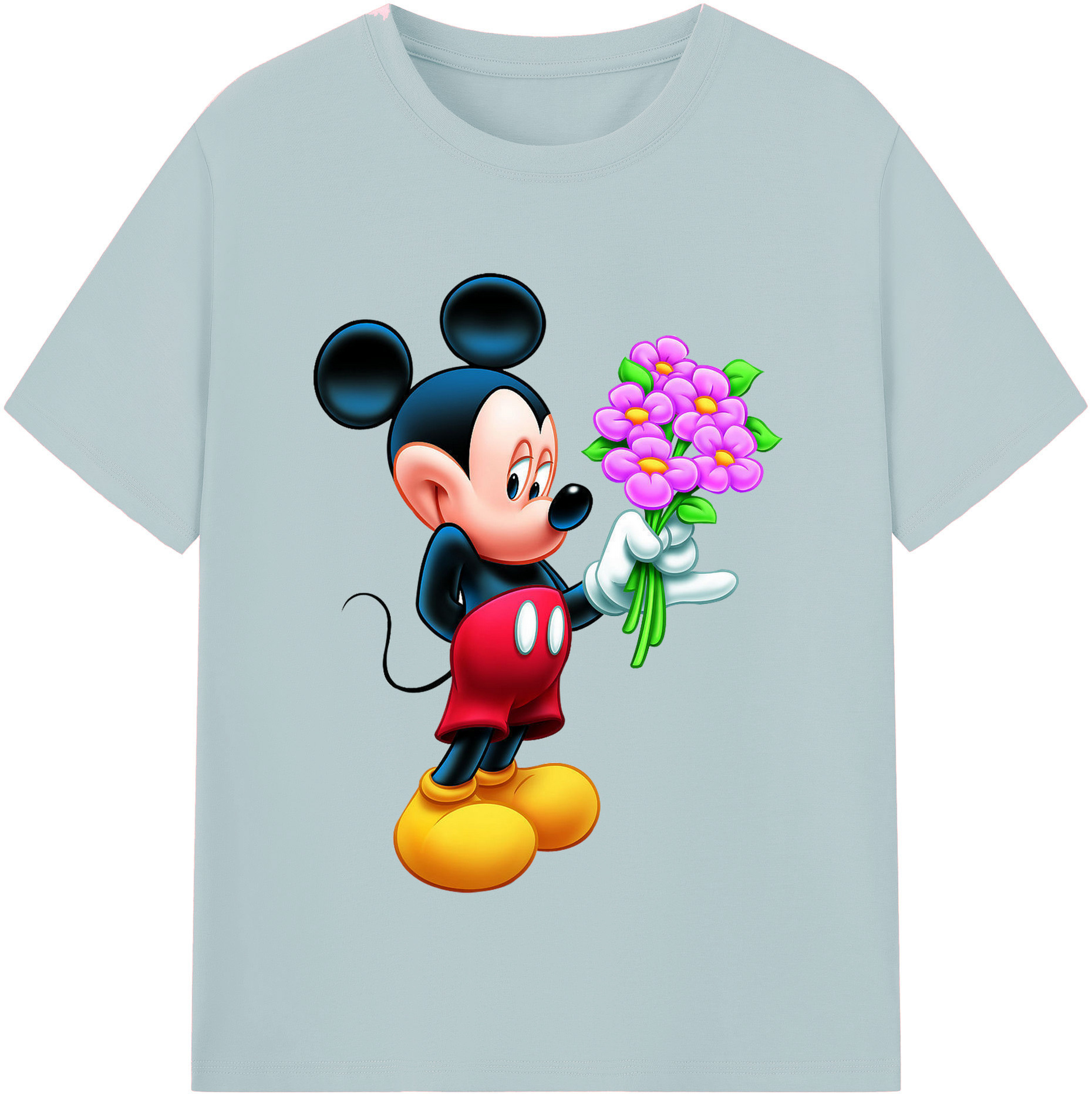 （画像用） ミッキーマウス Mickey Mouse 綿100％半袖Tシャツ（フロントプリント）